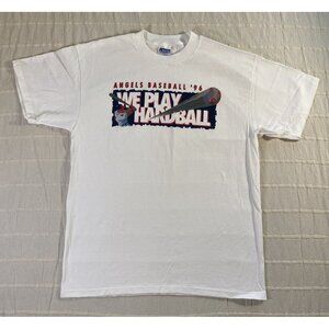 Vintage 1996 Angels T-Shirt Men's XL We Play Hardball Single Stitch Made In USA